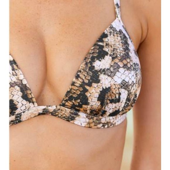 2/$20 VENUS Snakebite Snake Skin Enhancer Push-Up Triangle Swim Bikini Top - Picture 1 of 4